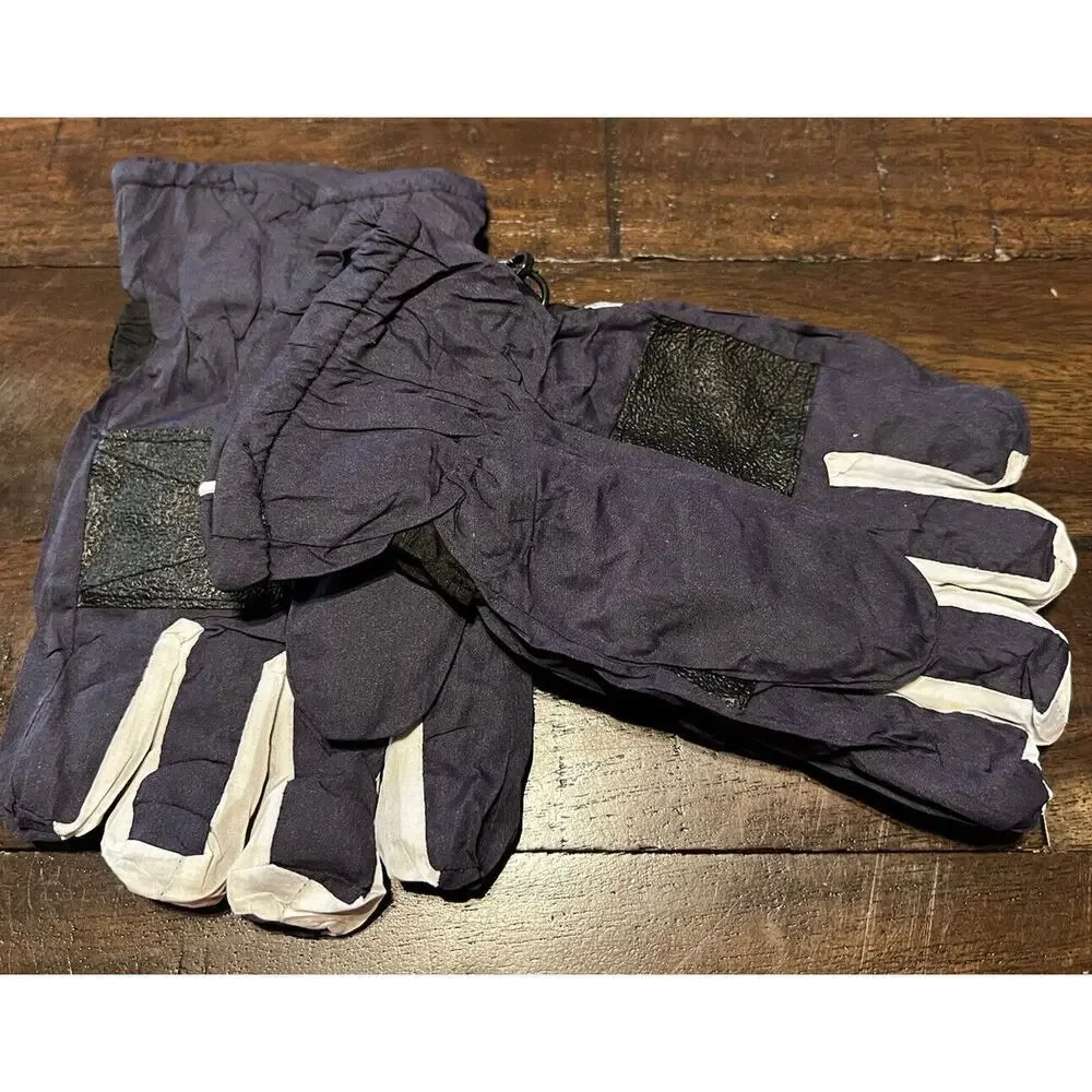 New Kids' 6-8 Waterproof Winter Gloves Mittens Dark Blue Navy Black
